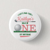 ゴルフPAR-TEE 1st誕生日 缶バッジ (正面)
