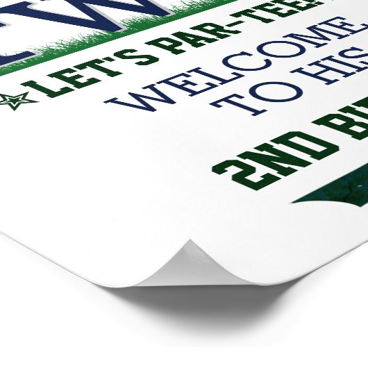 ゴルフPAR-TEE 2nd誕生日へようこそ ポスター (角)