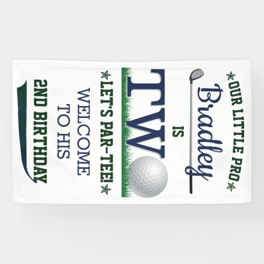 ゴルフPAR-TEE 2nd誕生日へようこそ 横断幕 (横)