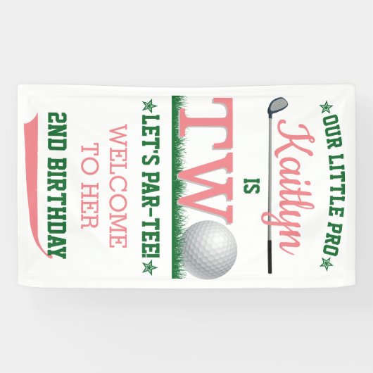 ゴルフPAR-TEE 2nd誕生日へようこそ 横断幕 (横)