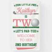 ゴルフPAR-TEE 2nd誕生日へようこそ 横断幕 (縦)
