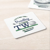 ゴルフPAR-TEE 2nd誕生日 スクエアペーパーコースター (アングル)