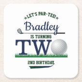 ゴルフPAR-TEE 2nd誕生日 スクエアペーパーコースター (正面)