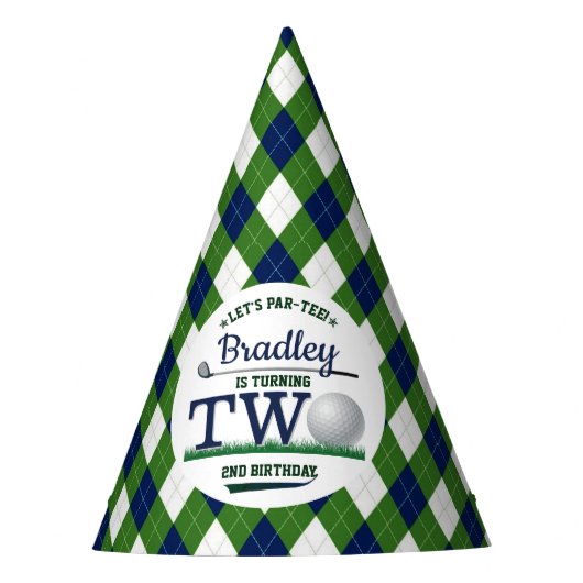 ゴルフPAR-TEE 2nd誕生日 パーティーハット (正面)
