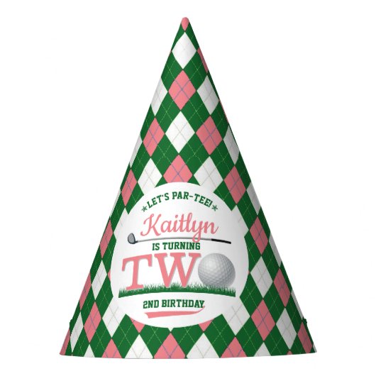ゴルフPAR-TEE 2nd誕生日 パーティーハット (正面)