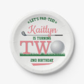 ゴルフPAR-TEE 2nd誕生日 ペーパープレート (正面)