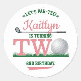 ゴルフPAR-TEE 2nd誕生日 ラウンドシール