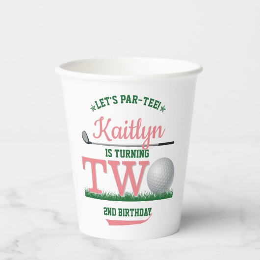 ゴルフPAR-TEE 2nd誕生日 紙コップ (正面)