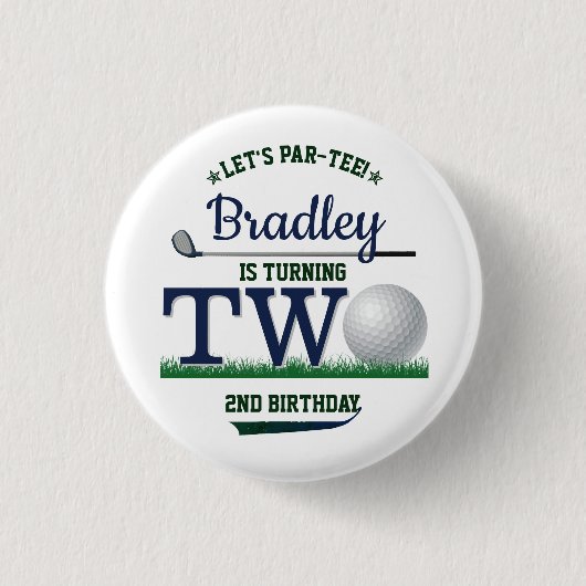 ゴルフPAR-TEE 2nd誕生日 缶バッジ (正面)