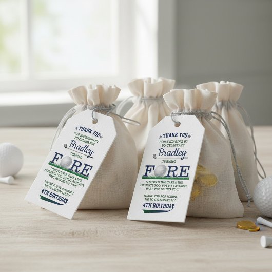 ゴルフPAR-TEE 4th誕生日 ギフトタグ