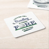 ゴルフPAR-TEE 4th誕生日 スクエアペーパーコースター (アングル)