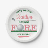 ゴルフPAR-TEE 4th誕生日 ペーパープレート (正面)