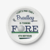 ゴルフPAR-TEE 4th誕生日 ペーパープレート (正面)