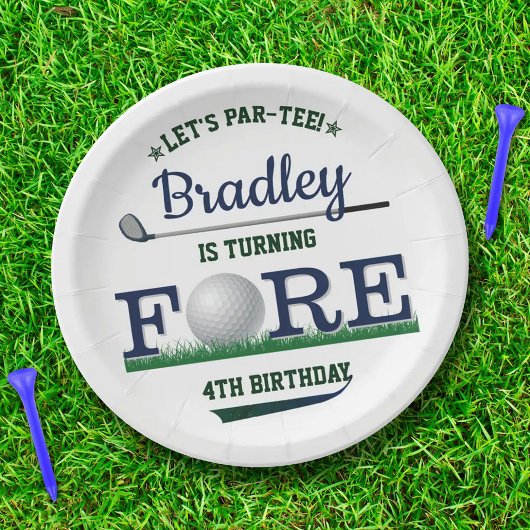 ゴルフPAR-TEE 4th誕生日 ペーパープレート