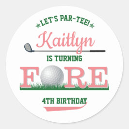 ゴルフPAR-TEE 4th誕生日 ラウンドシール