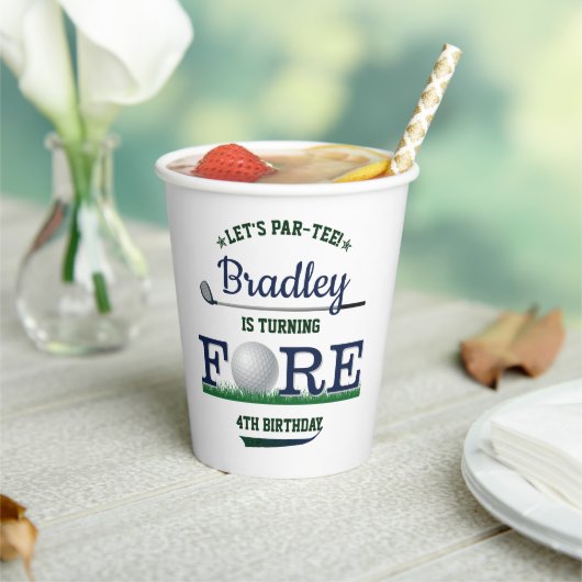 ゴルフPAR-TEE 4th誕生日 紙コップ (インサイチュ)