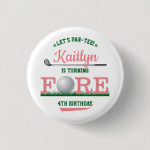 ゴルフPAR-TEE 4th誕生日 缶バッジ (正面)