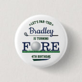 ゴルフPAR-TEE 4th誕生日 缶バッジ (正面)