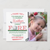 ゴルフPAR-TEE 4th Birthday Photo サンキューカード (正面)