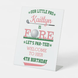 ゴルフPAR-TEE 4th Birthday Welcome 台座サイン