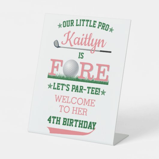 ゴルフPAR-TEE 4th Birthday Welcome 台座サイン (正面)