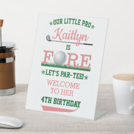 ゴルフPAR-TEE 4th Birthday Welcome 台座サイン