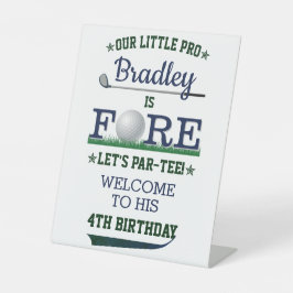 ゴルフPAR-TEE 4th Birthday Welcome 台座サイン