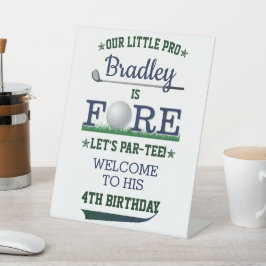 ゴルフPAR-TEE 4th Birthday Welcome 台座サイン
