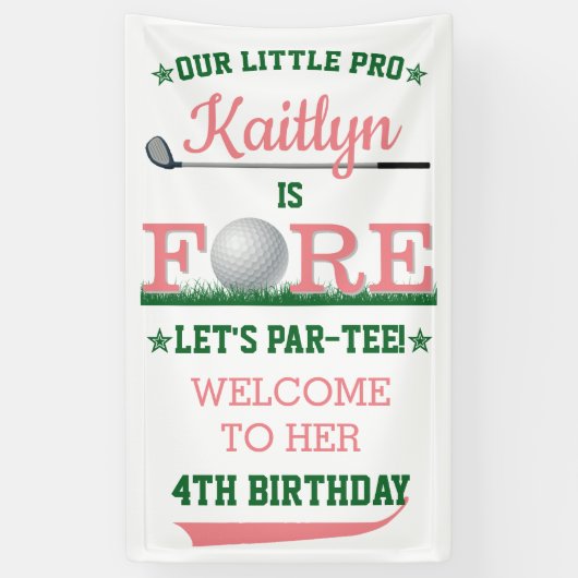 ゴルフPAR-TEE 4th Birthday Welcome 横断幕 (縦)