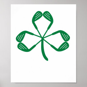 ゴルフSt patricks dayのシャムロックのアイルランドのアメリカ人 ポスター