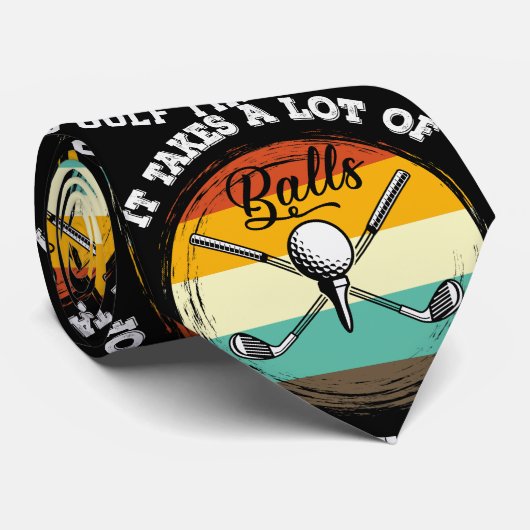 ゴルフTでゴルフとボールをたくさん取る ネクタイ (ロール)