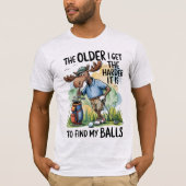 ゴルフTシャツ 面白い ボールが見つからない Tシャツ (正面)
