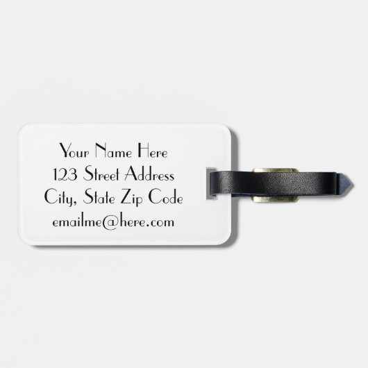 ゴルフTeeタイムブラックレザーイメージ男性へ ラゲッジタグ (裏面横)