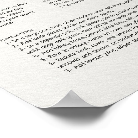 ゴルメサブジウォーターカラーイラストレーション、ペルシャ美術 ポスター (角)