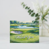 ゴル書ファーありがとうグリーン ポストカード (スタンド正面)