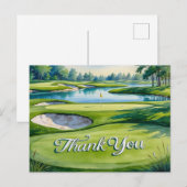 ゴル書ファーありがとうグリーン ポストカード (正面/裏面)