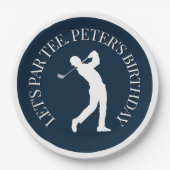 ゴル祝フテーマの誕生日でマイルストーンを達成 ペーパープレート (正面)