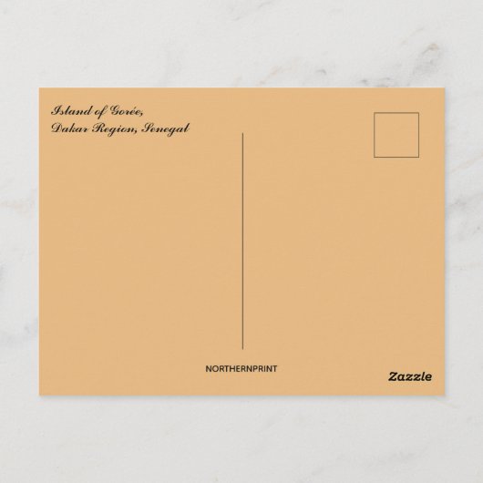 ゴレダカール州セネガル島のボート ポストカード (裏面)