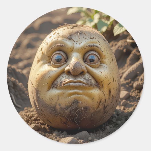 ゴロゴロしているポテトヘッド ラウンドシール (正面)