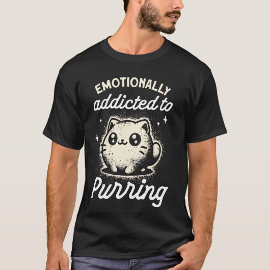 ゴロゴロ言うのが病みつきのコミュ障 猫好き Tシャツ (正面)