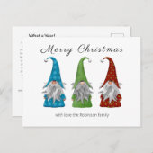 ゴンクミニマルパーソナライズされたリスマスホリデーフォト ポストカード (正面/裏面)