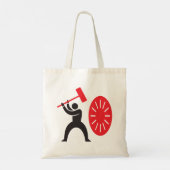 ゴングのトートバッグを叩く人 トートバッグ (裏面)