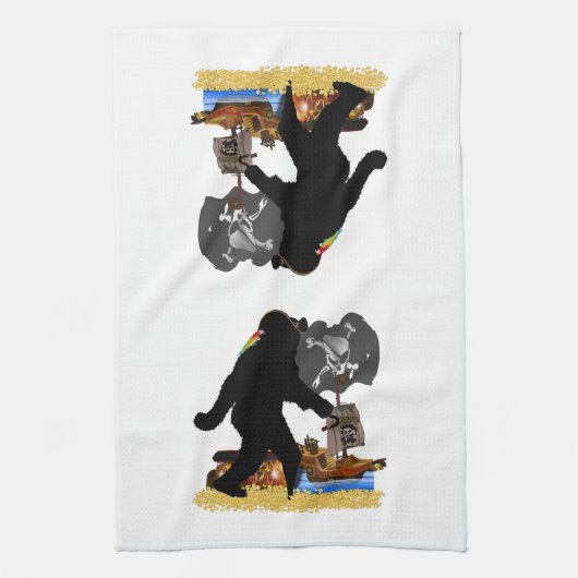 ゴングスクアチンのファー埋蔵宝物 キッチンタオル (縦)