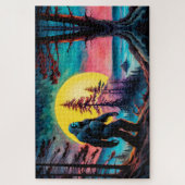 ゴングスクアチンカラフルサスカッチナイトランドスケープ ジグソーパズル (縦)