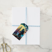 ゴングスクアチンカラフルサスカッチ風景 ギフトタグ (より糸付き)