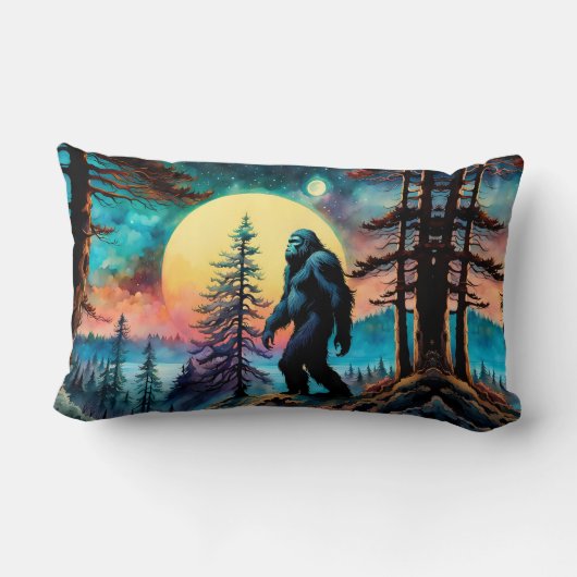 ゴングスクアチンカラフルサスカッチ風景 ランバークッション (裏面)