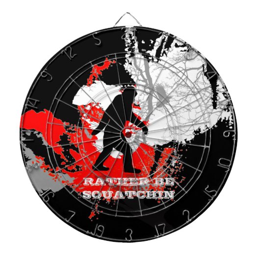 ゴングスクアチン、黒いビッグフット ダーツボード (正面)