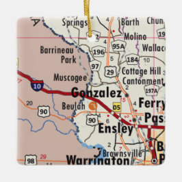 ゴンザレス・フロリダの地図 セラミックオーナメント
