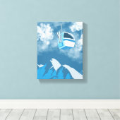 ゴンドラに乗る | スキーマウンテン絵を描の冬 キャンバスプリント (インサイチュ (ウッドフロア))