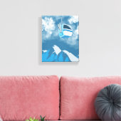 ゴンドラに乗る | スキーマウンテン絵を描の冬 キャンバスプリント (インサイチュ (リビング))